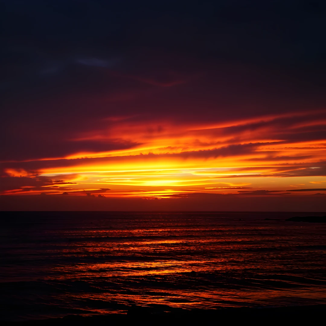 Golden Sunset Waves