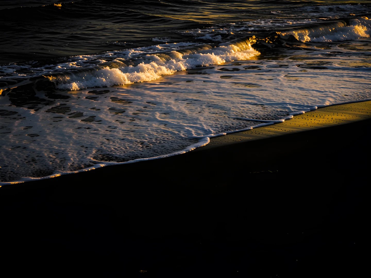 Golden Sunset Waves
