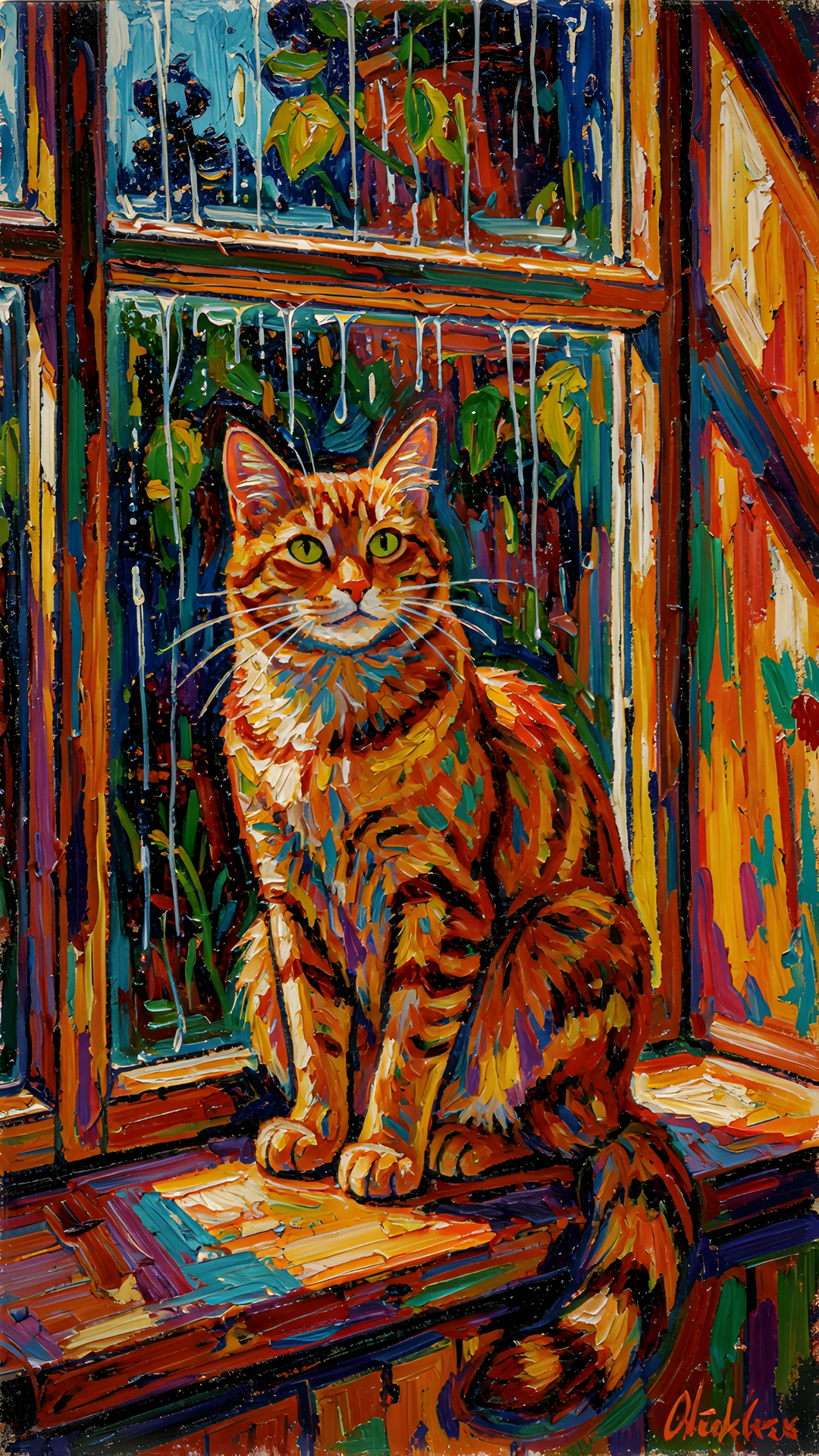 Rainy Feline Moment
