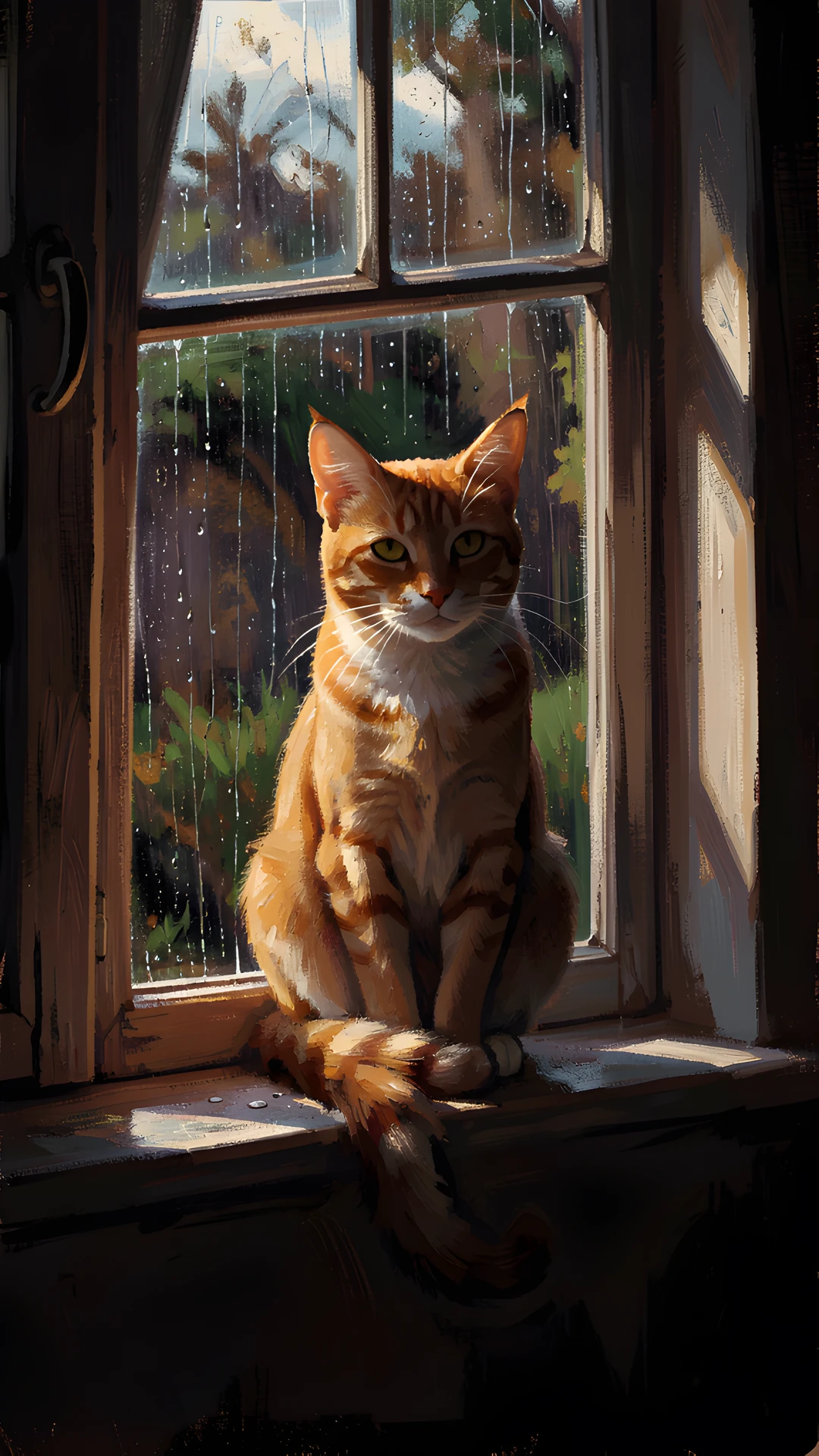 Whiskered Window Scene