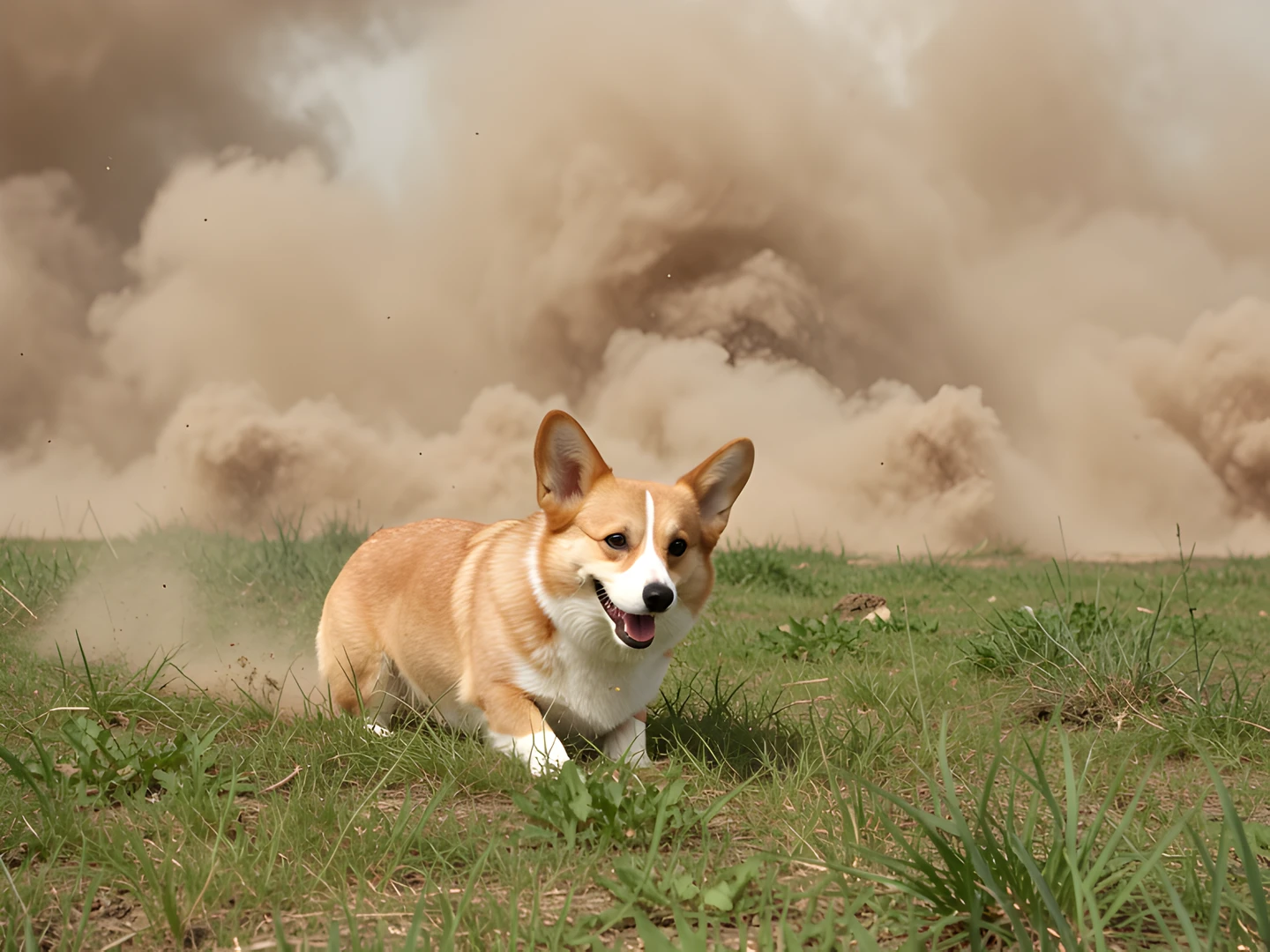 Corgi Beach Storm