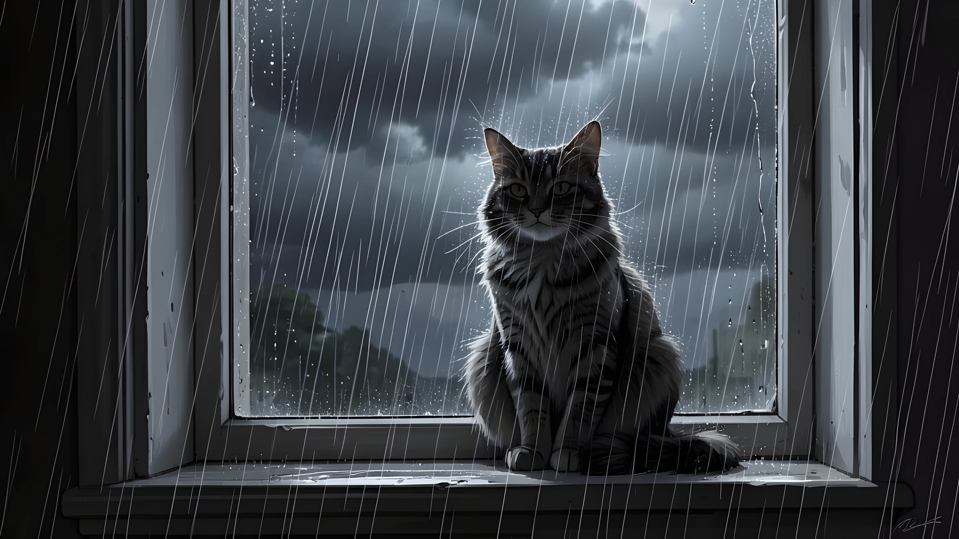 Rainy Window Scene