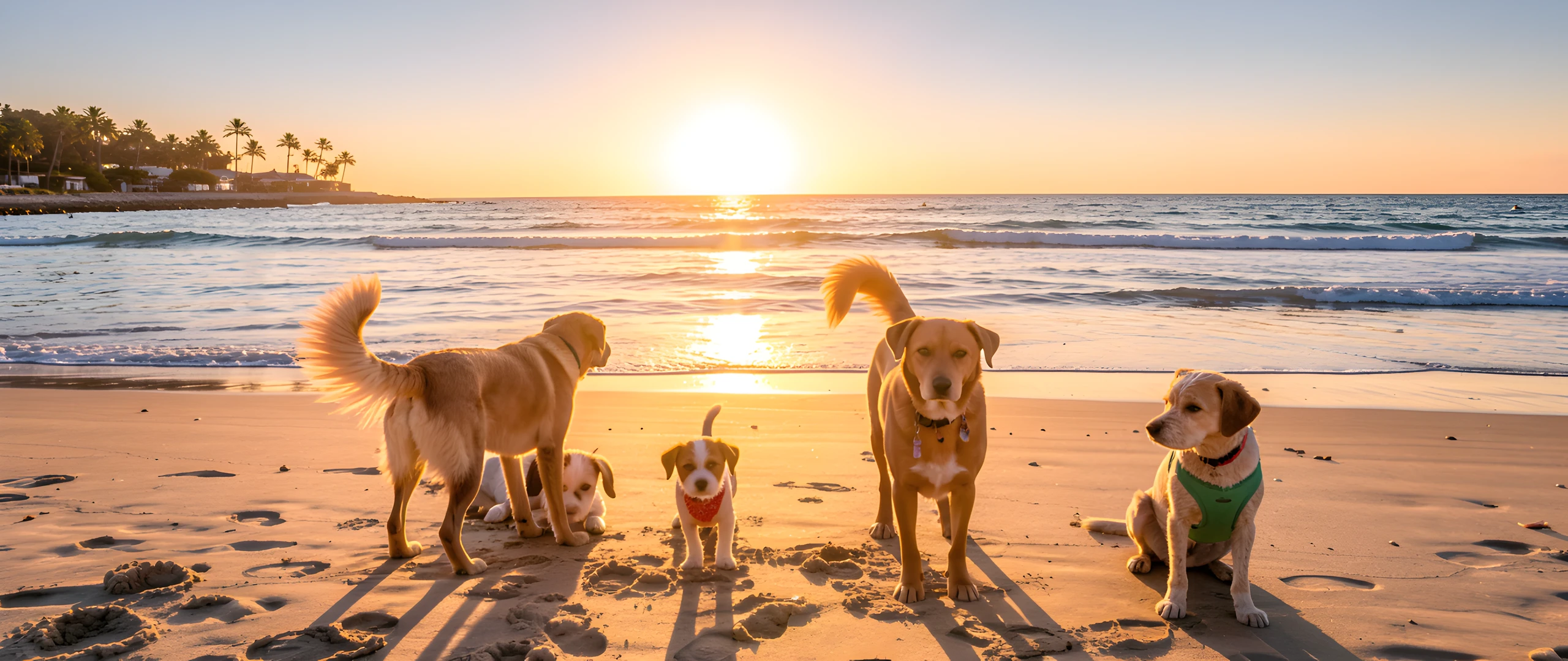 Beach Sunset Dog