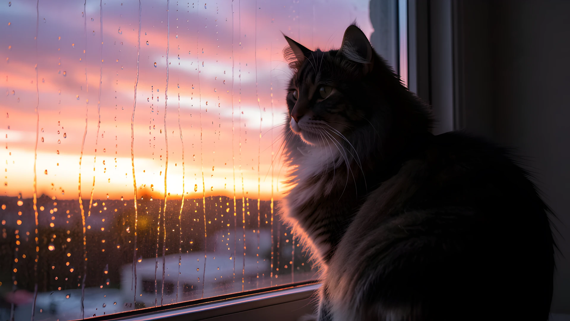 Rainy Window Scene