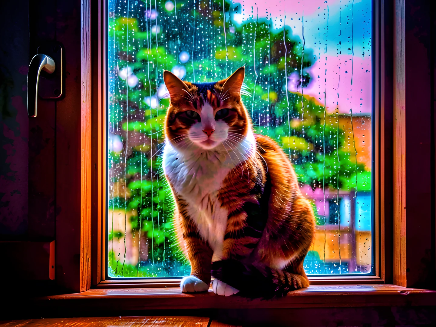 Rainy Window Scene