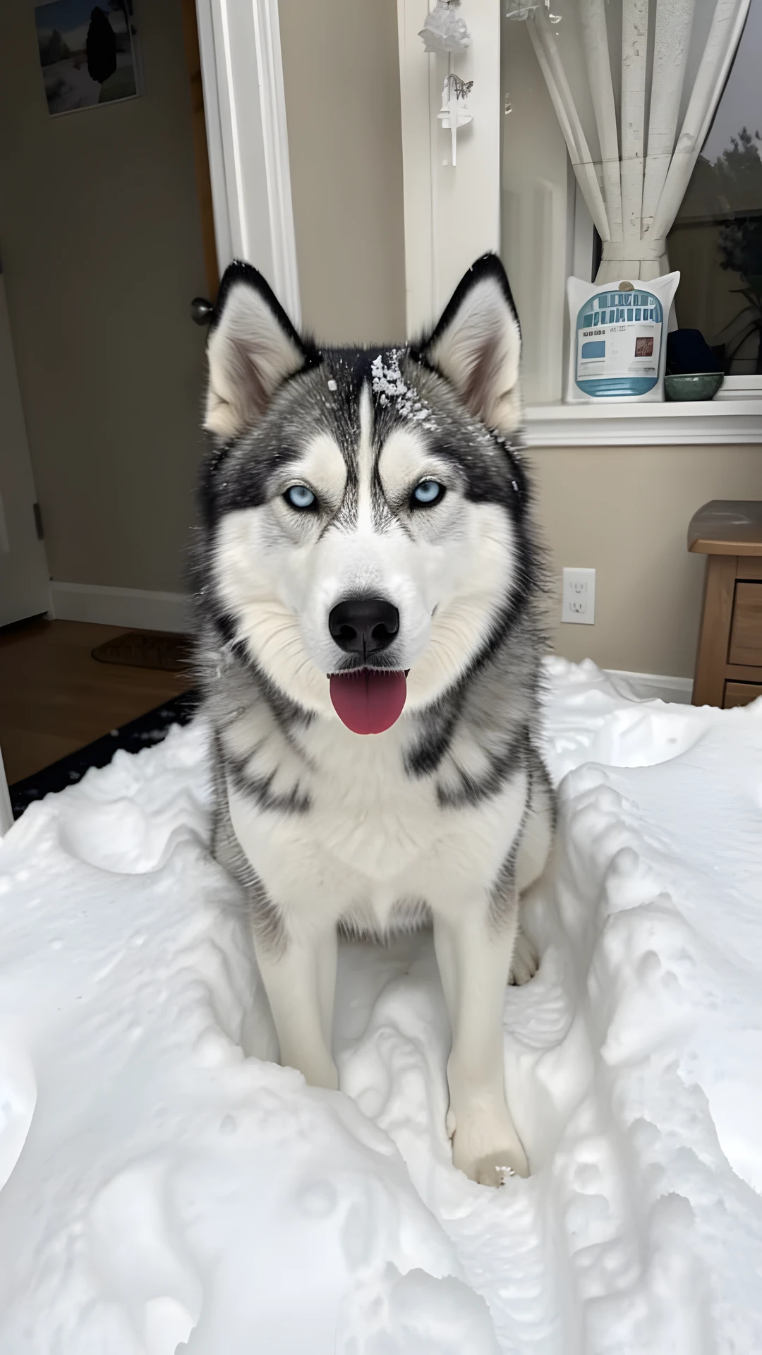 Husky Winter Scene