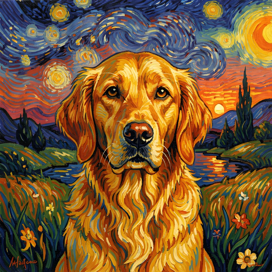 Starry Night Dog
