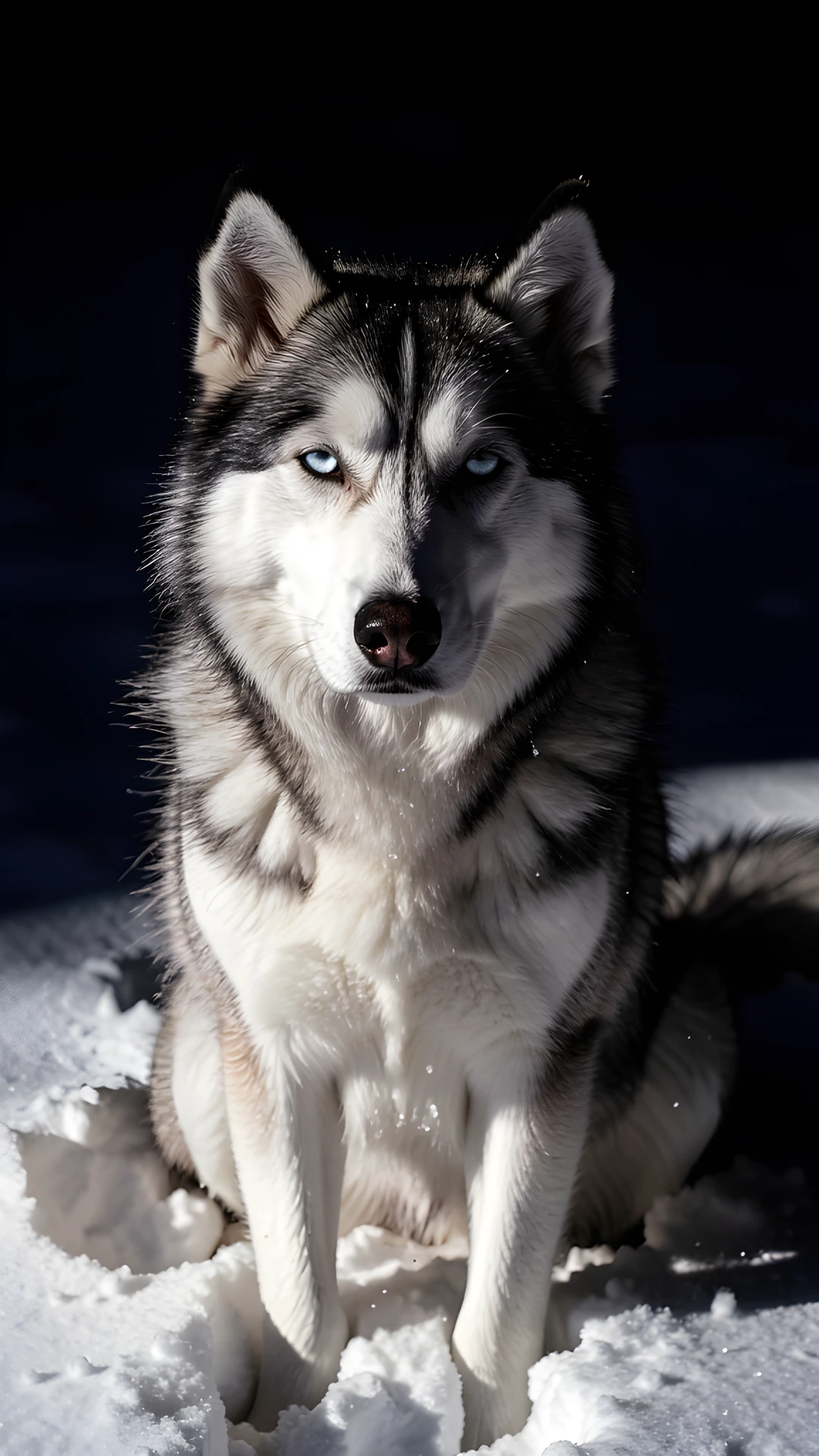 Snowy Husky Portrait