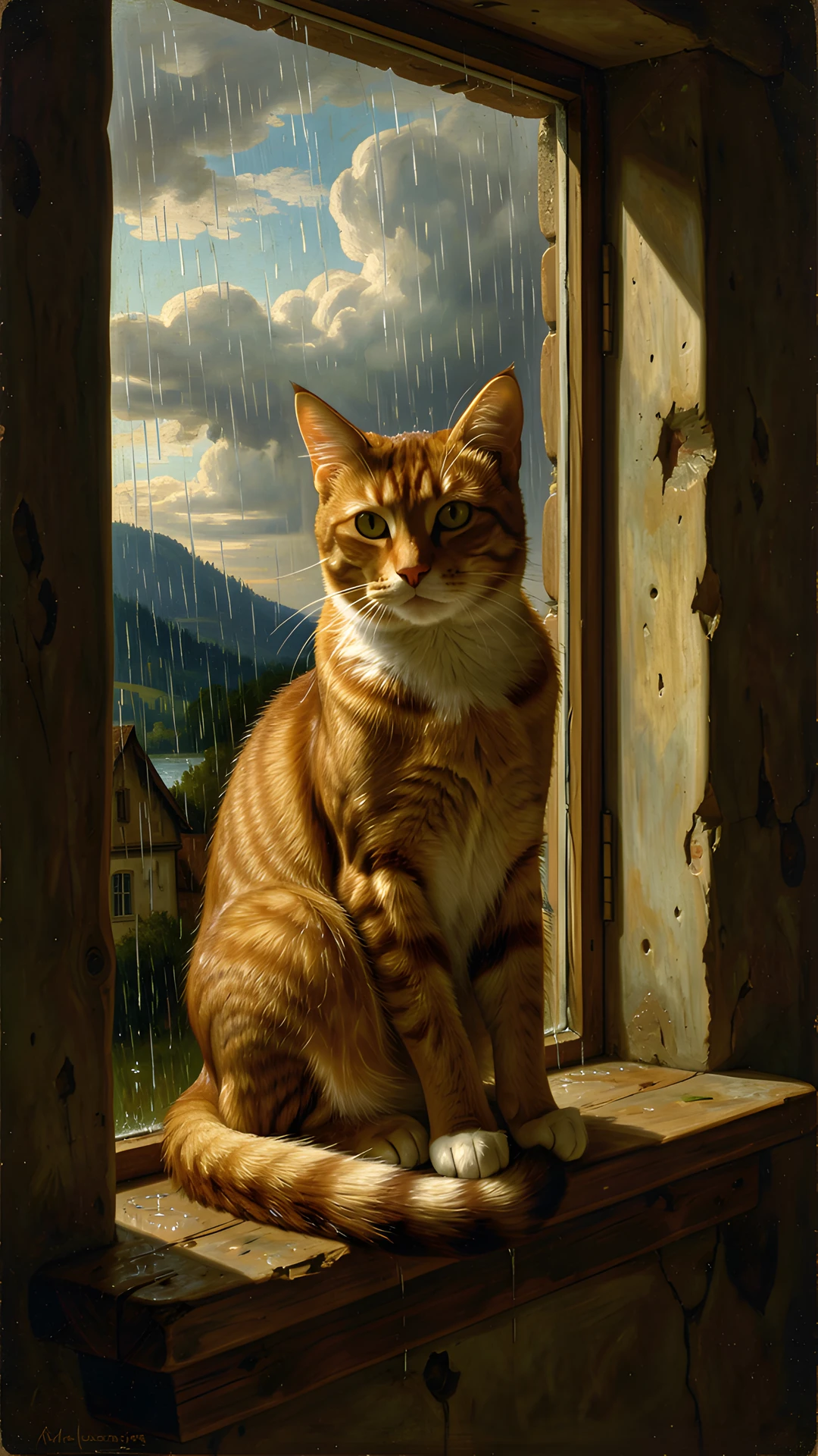 Sitting Cat Portrait