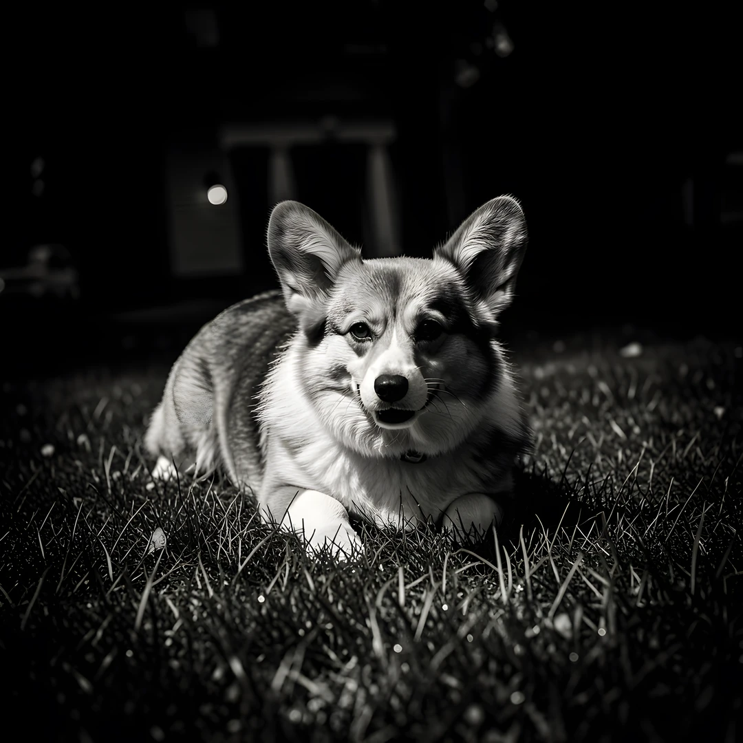 Noir Corgi Field