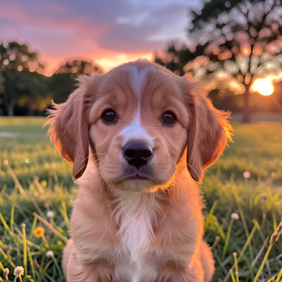Puppy Sunset Portrait