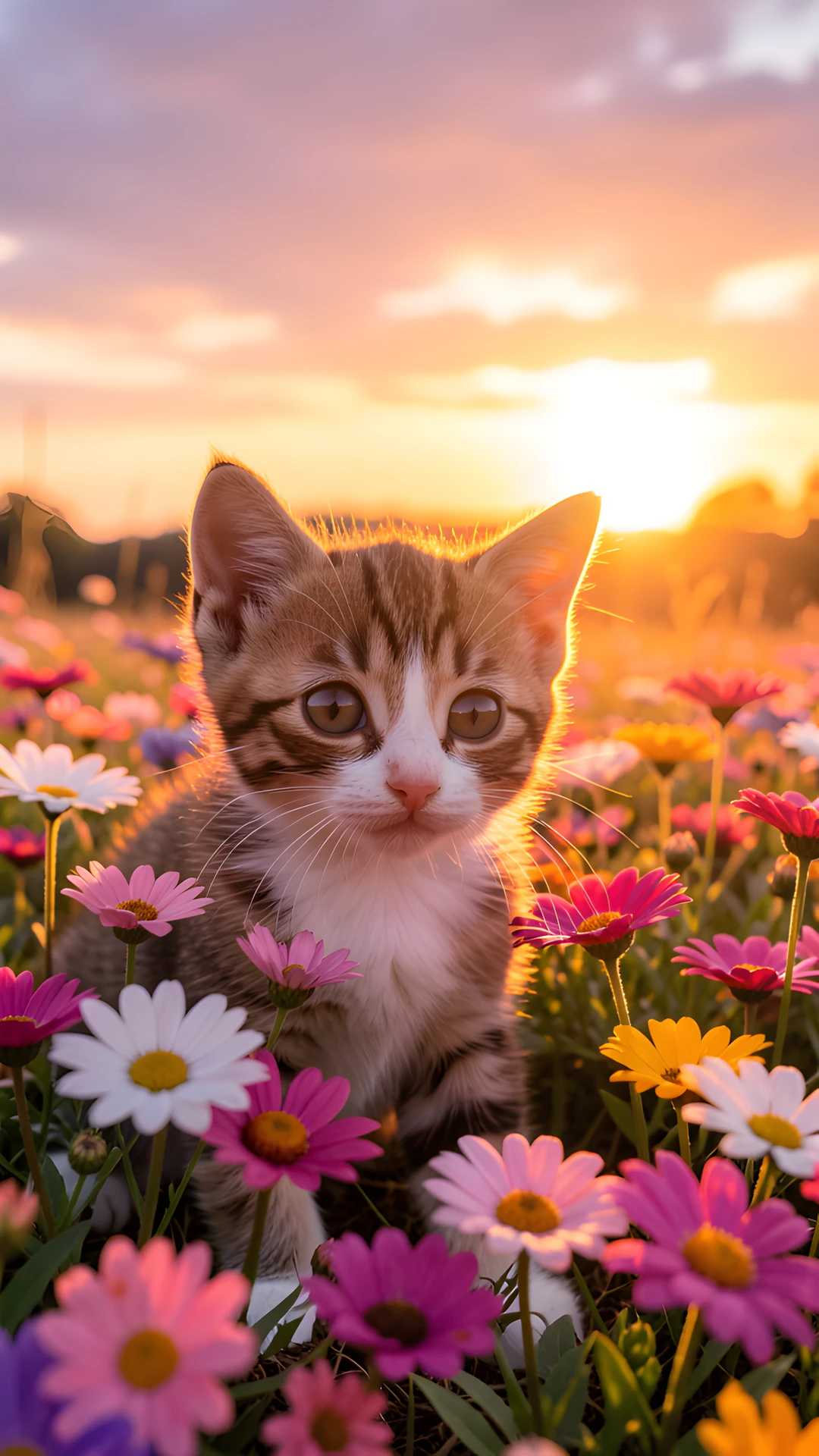 Kitten Garden Scene