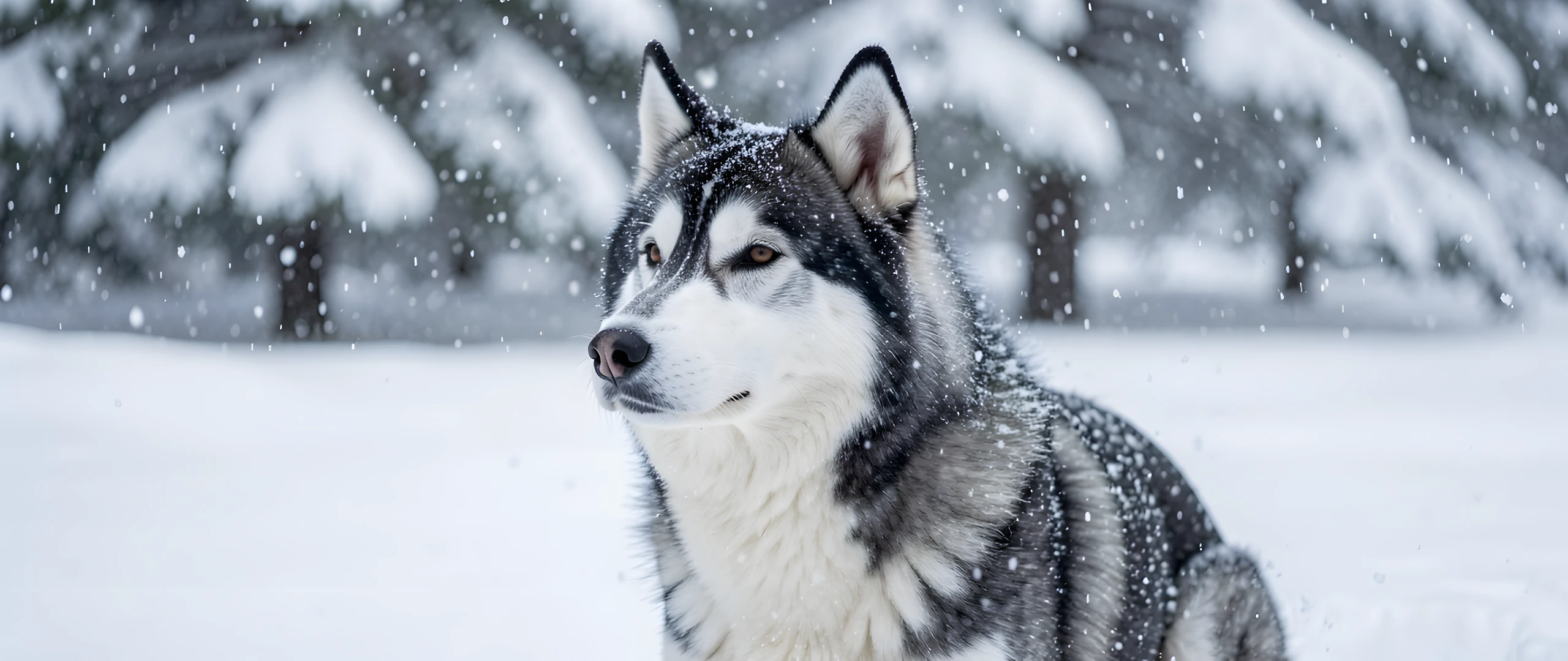 Snowy Husky Scene