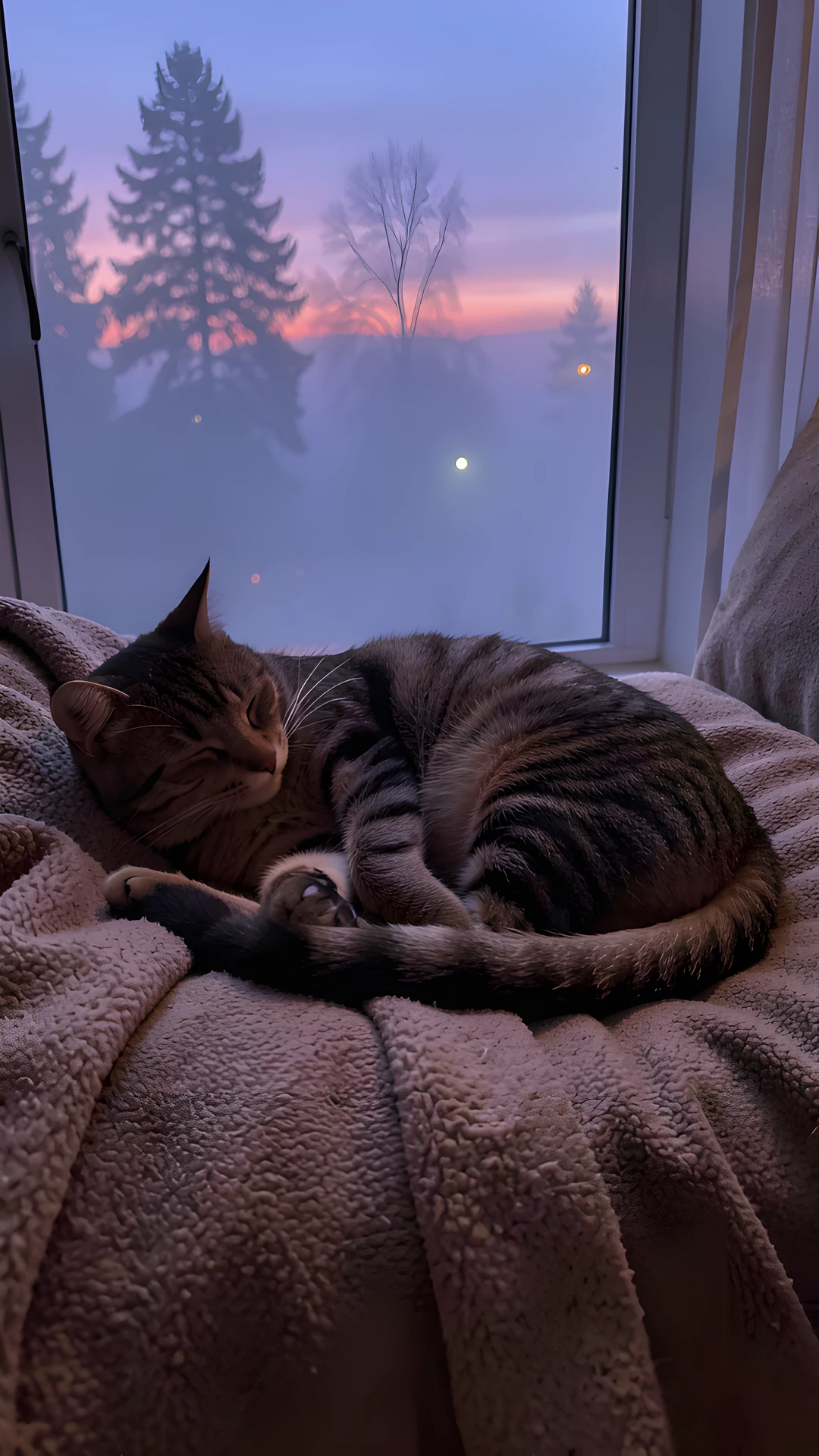 Cat Cozy Sunset