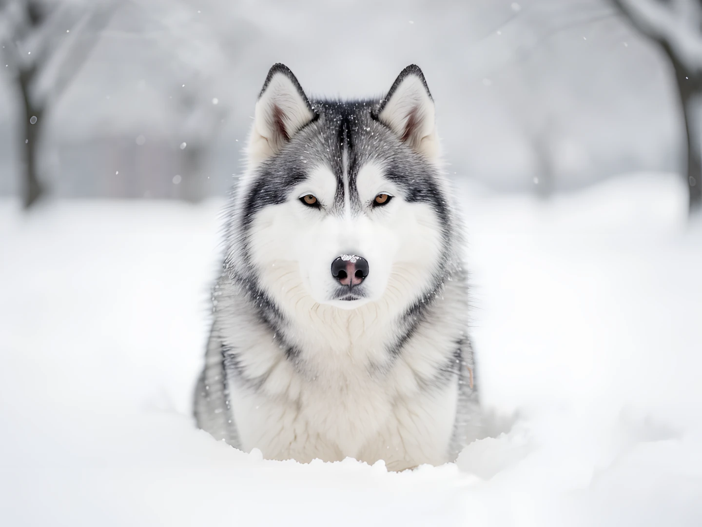 Snowy Husky Scene