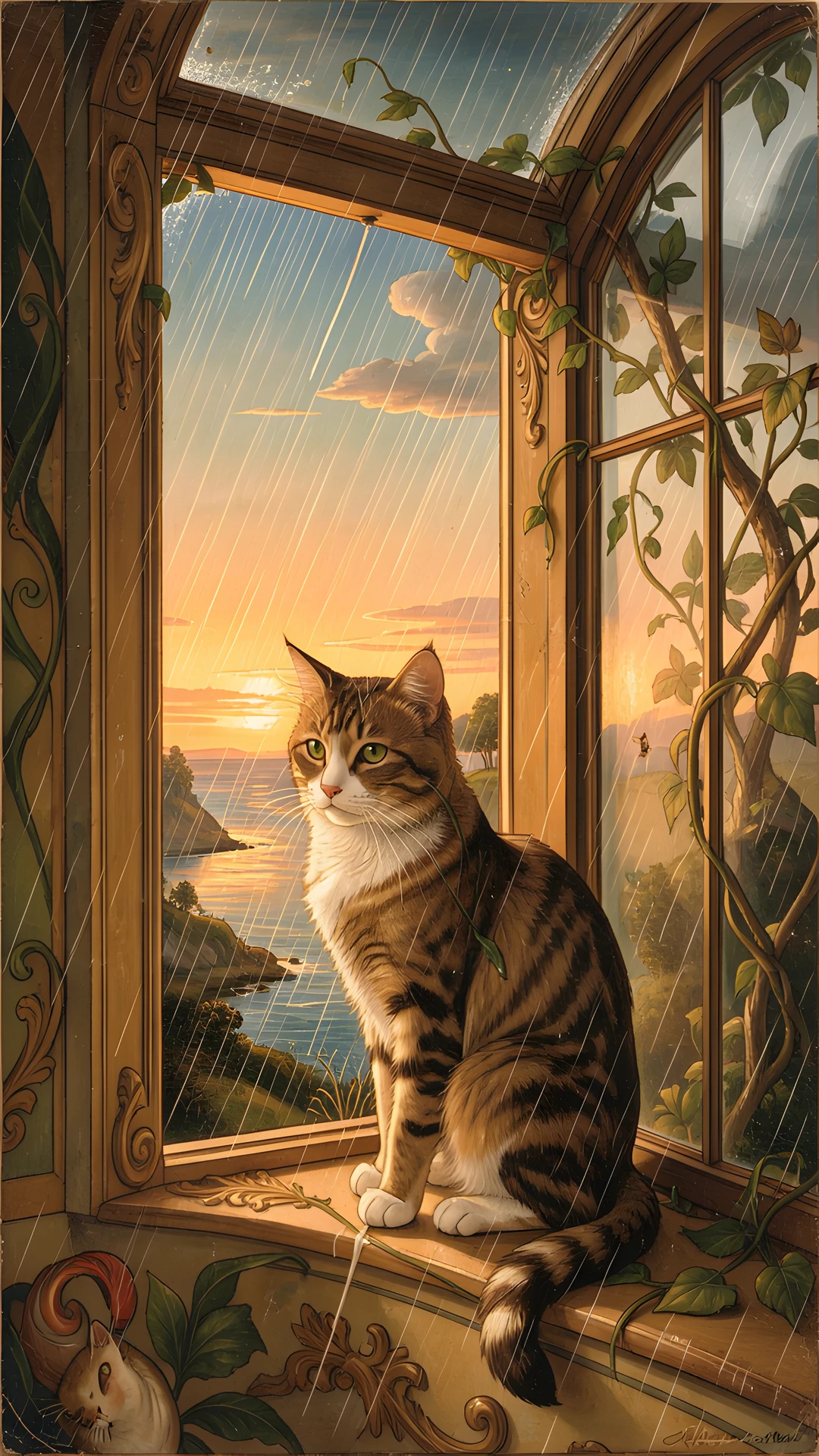 Whimsical Feline Scene