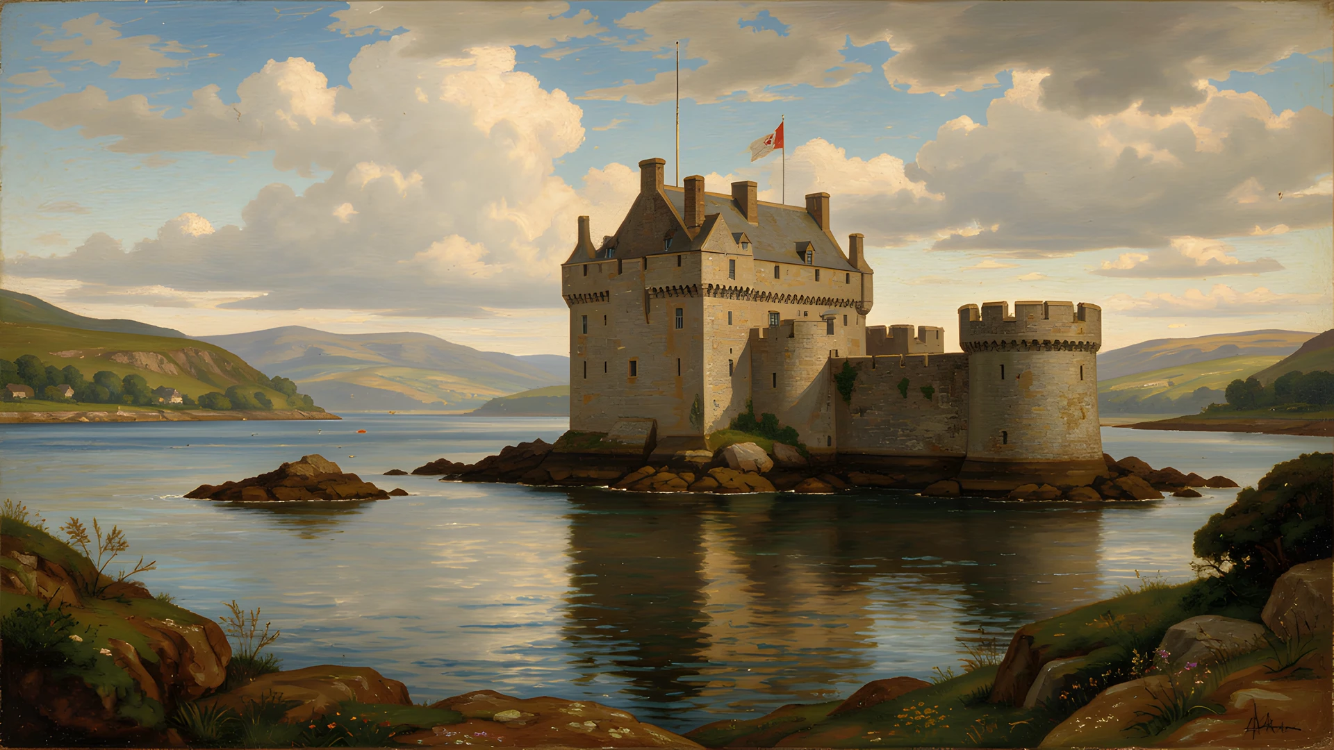 Lochside Castle Scene