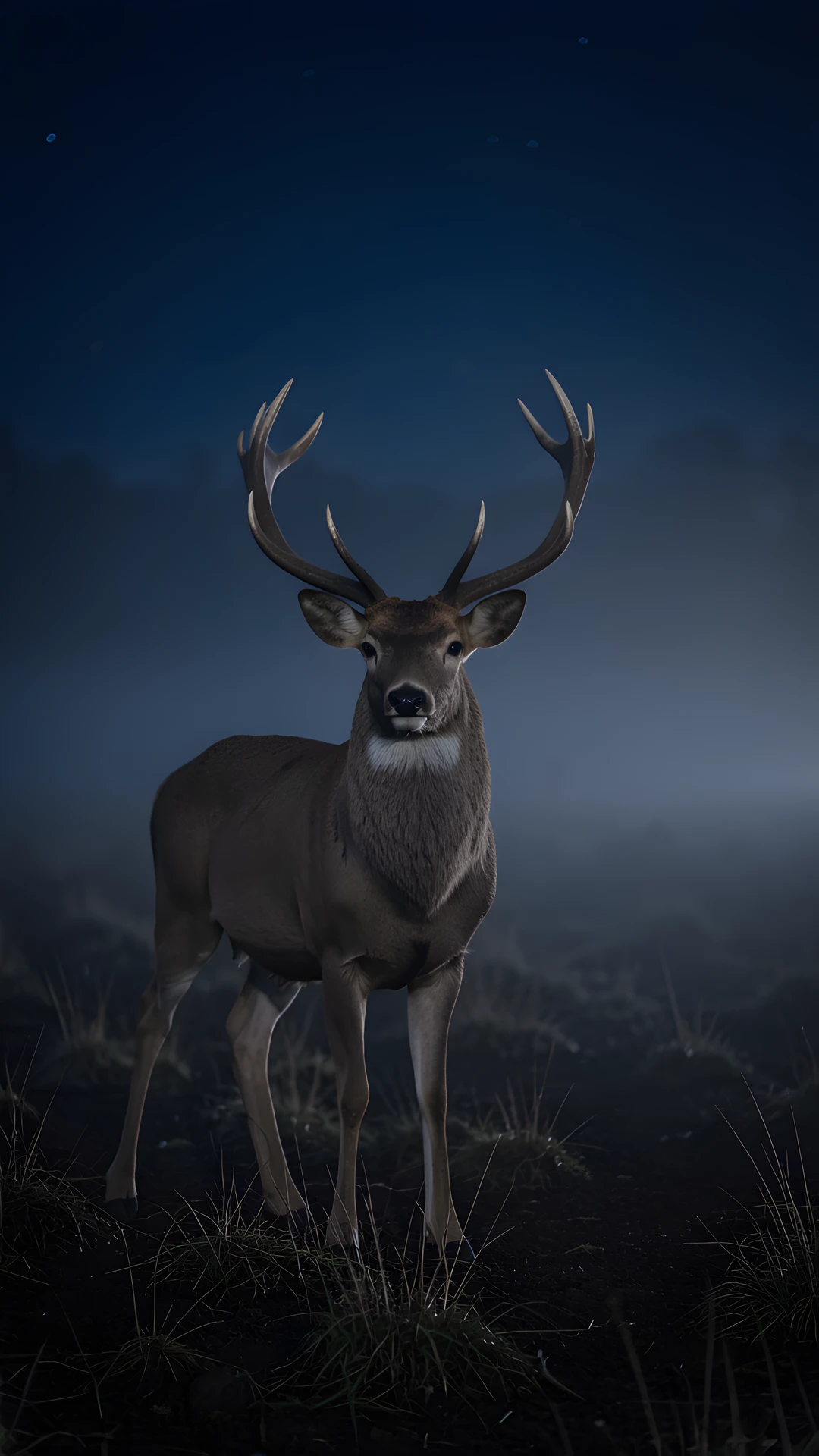 Moonlit Highland Deer