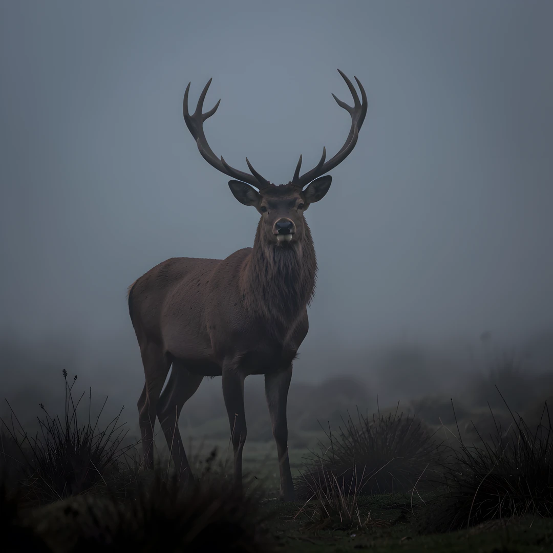 Misty Highland Deer