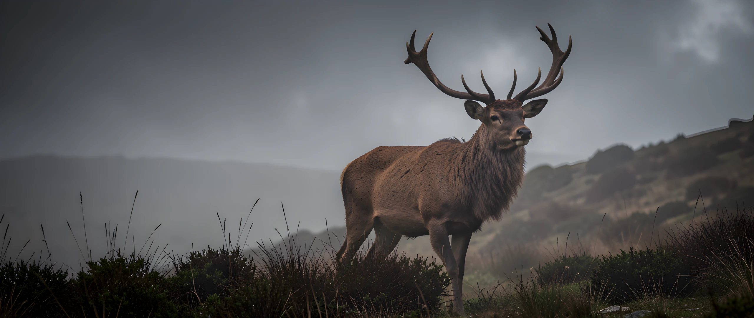 Misty Highland Fawns