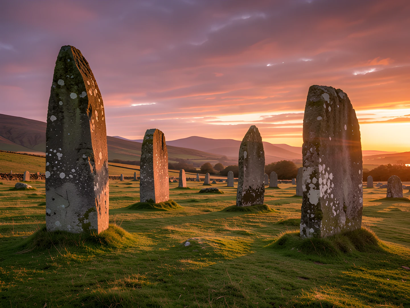 Misty Highland Sunset