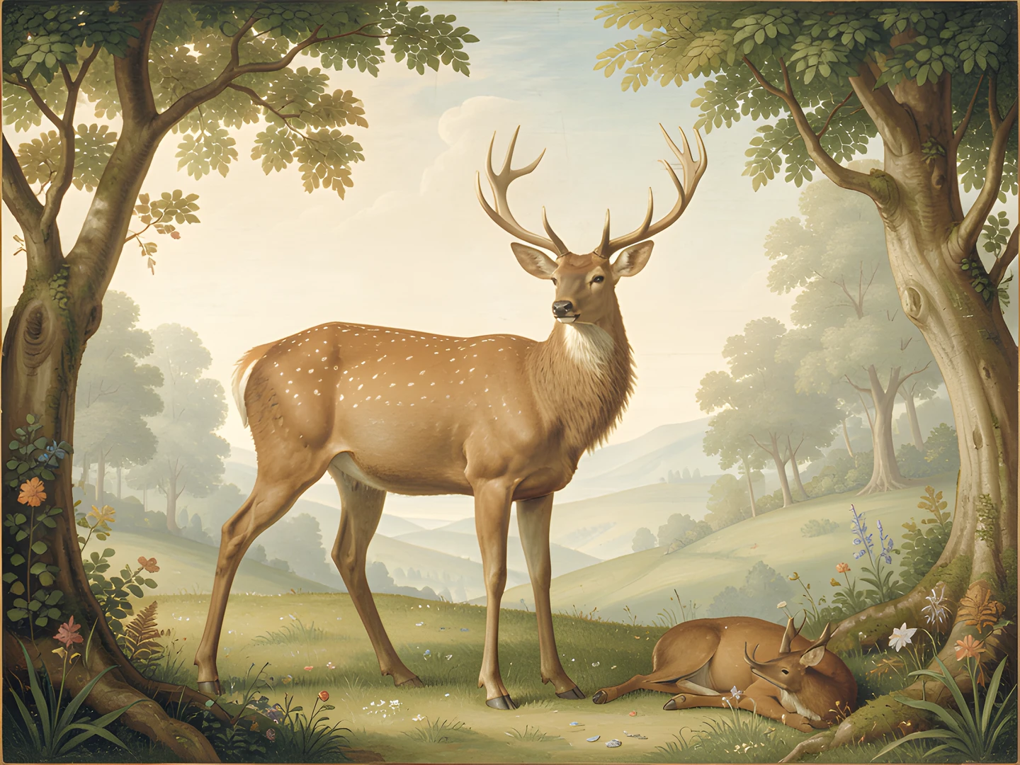 Misty Highland Deer