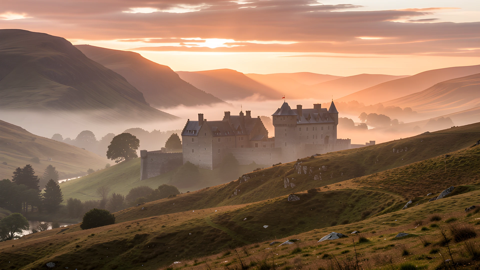 Lochside Castle Scene