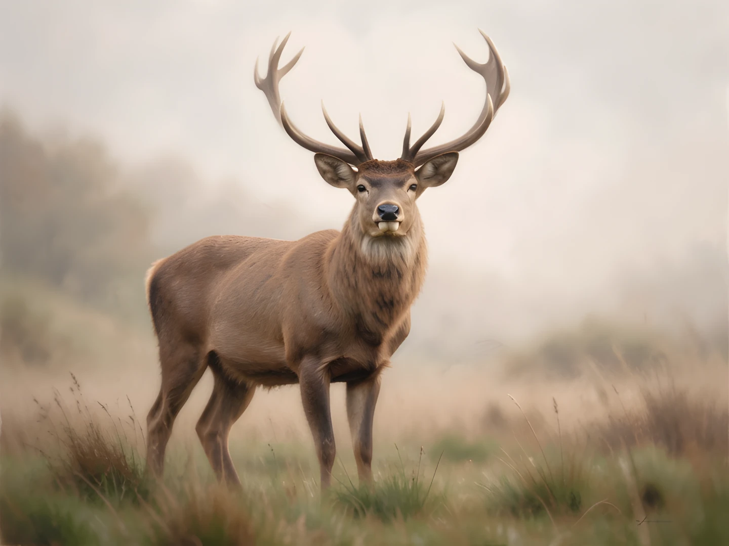 Misty Highland Deer