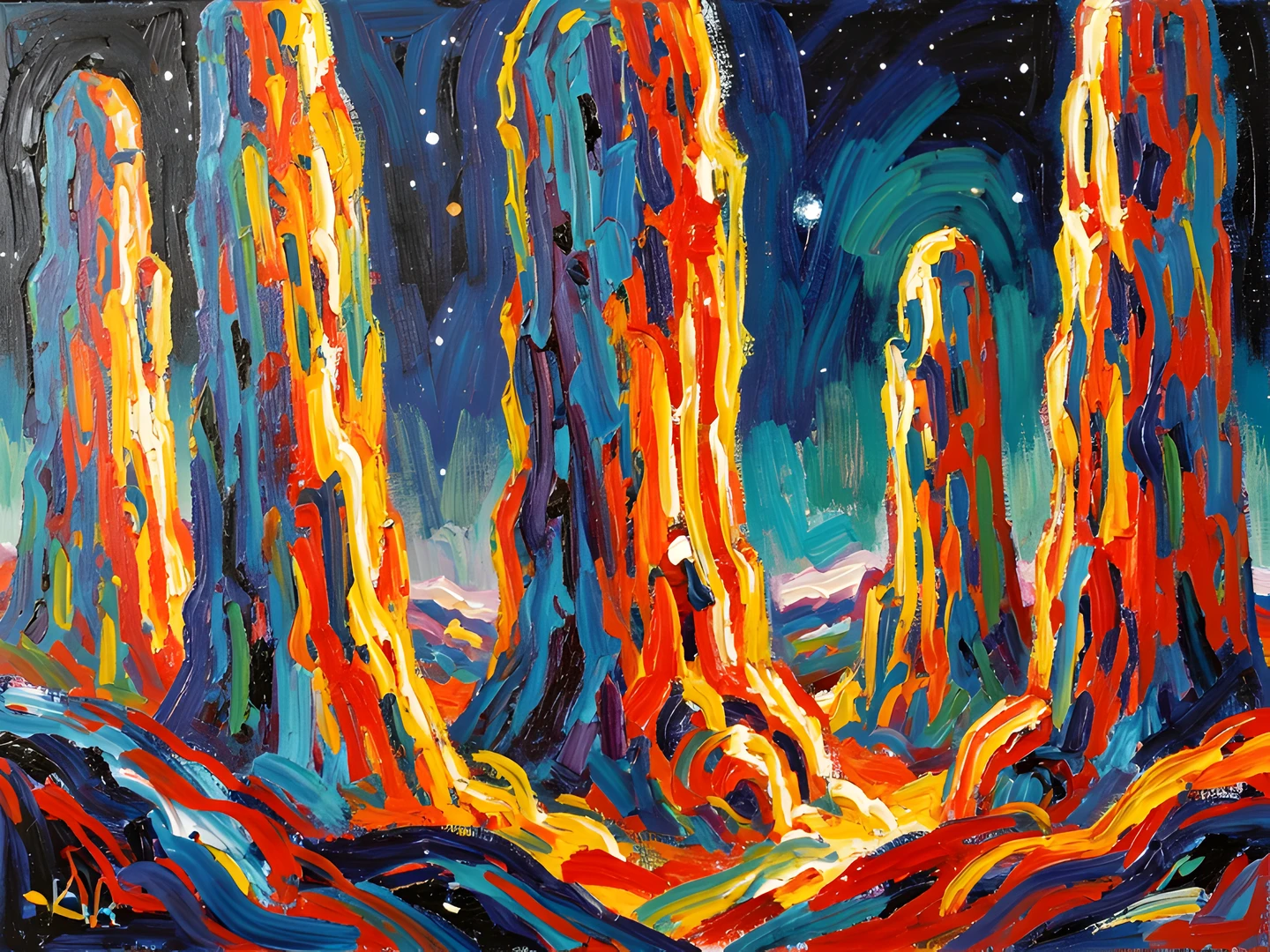 Impressionist Color Pillars