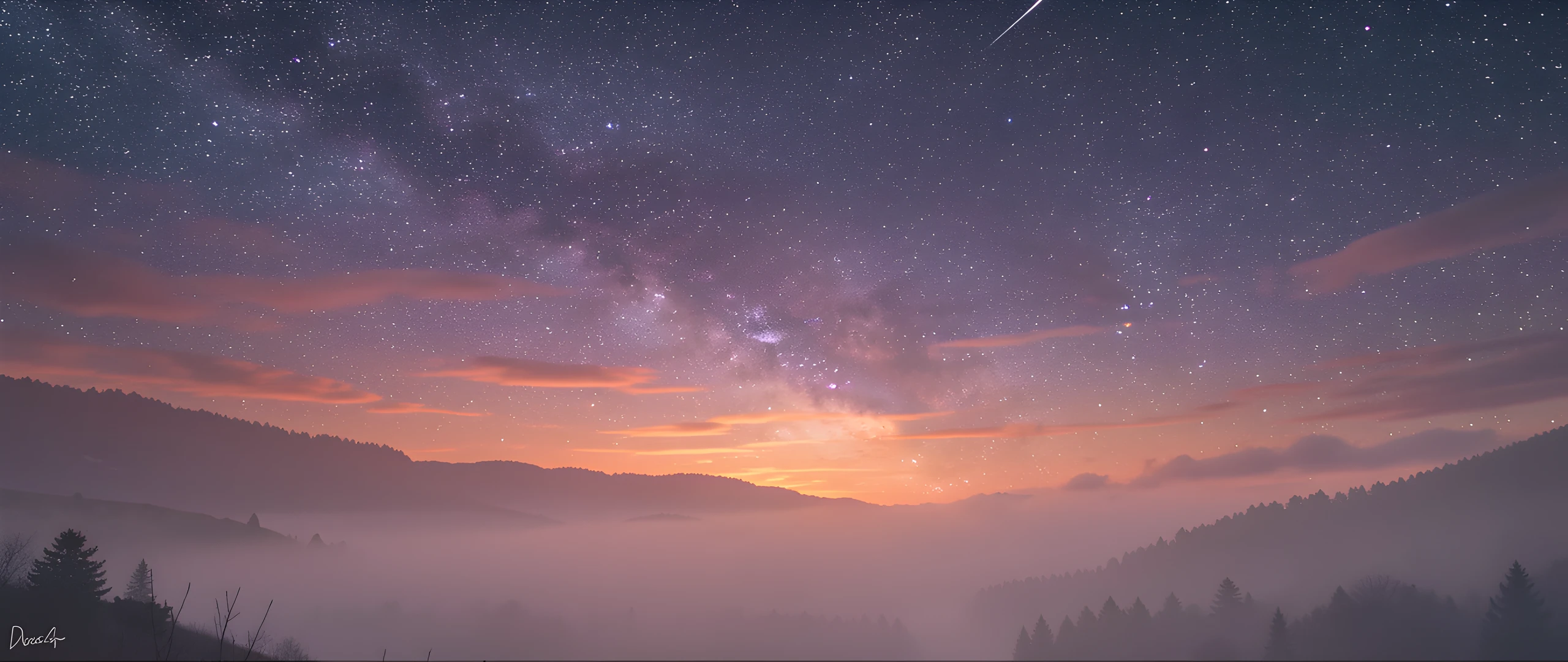 Misty Cosmic Sunset