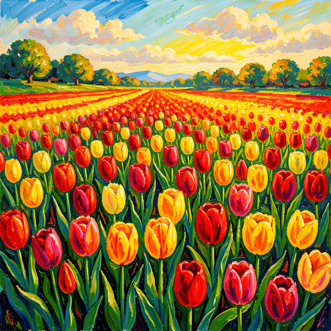 Tulip Field Sunset