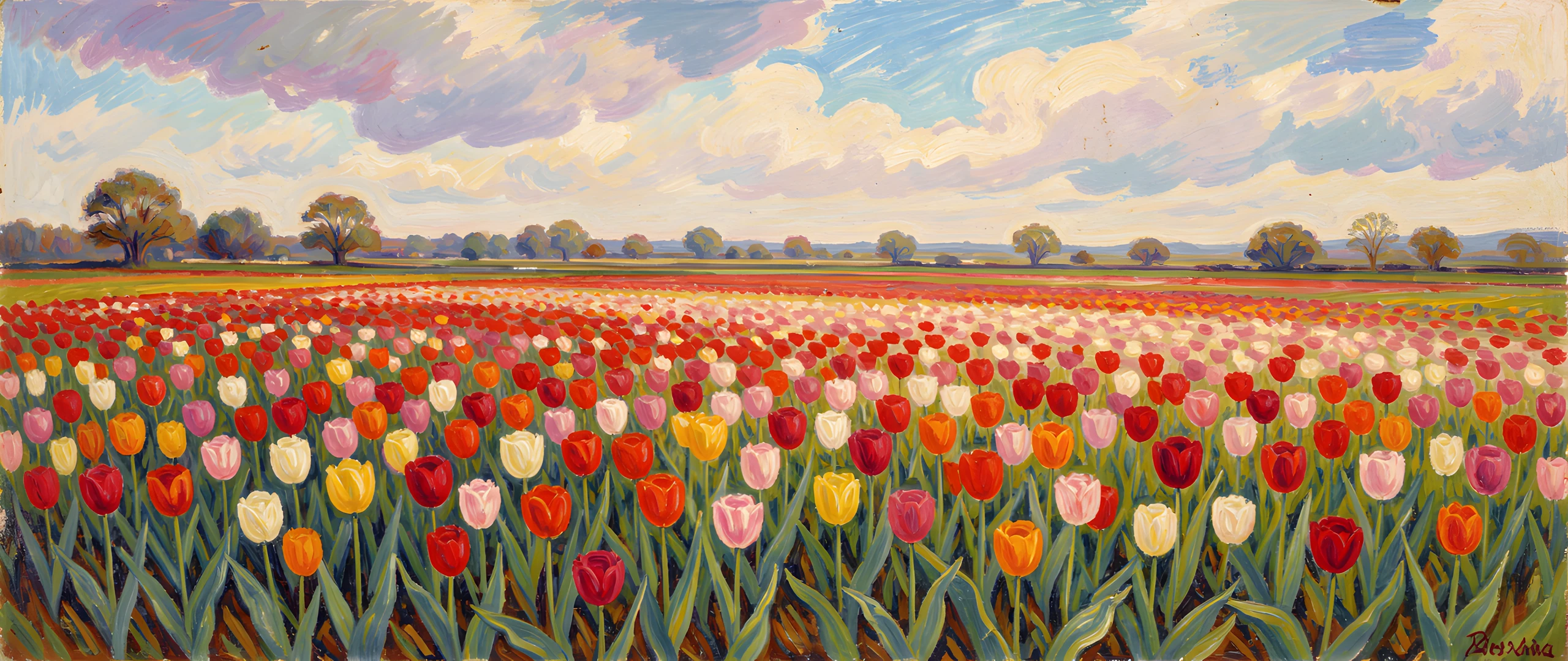 Tulip Field Scene