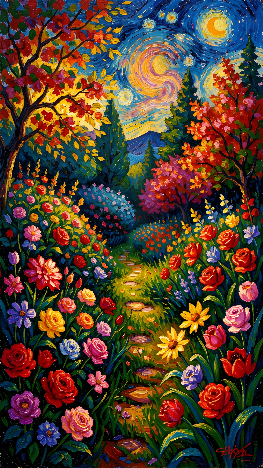 Impressionist Garden Scene
