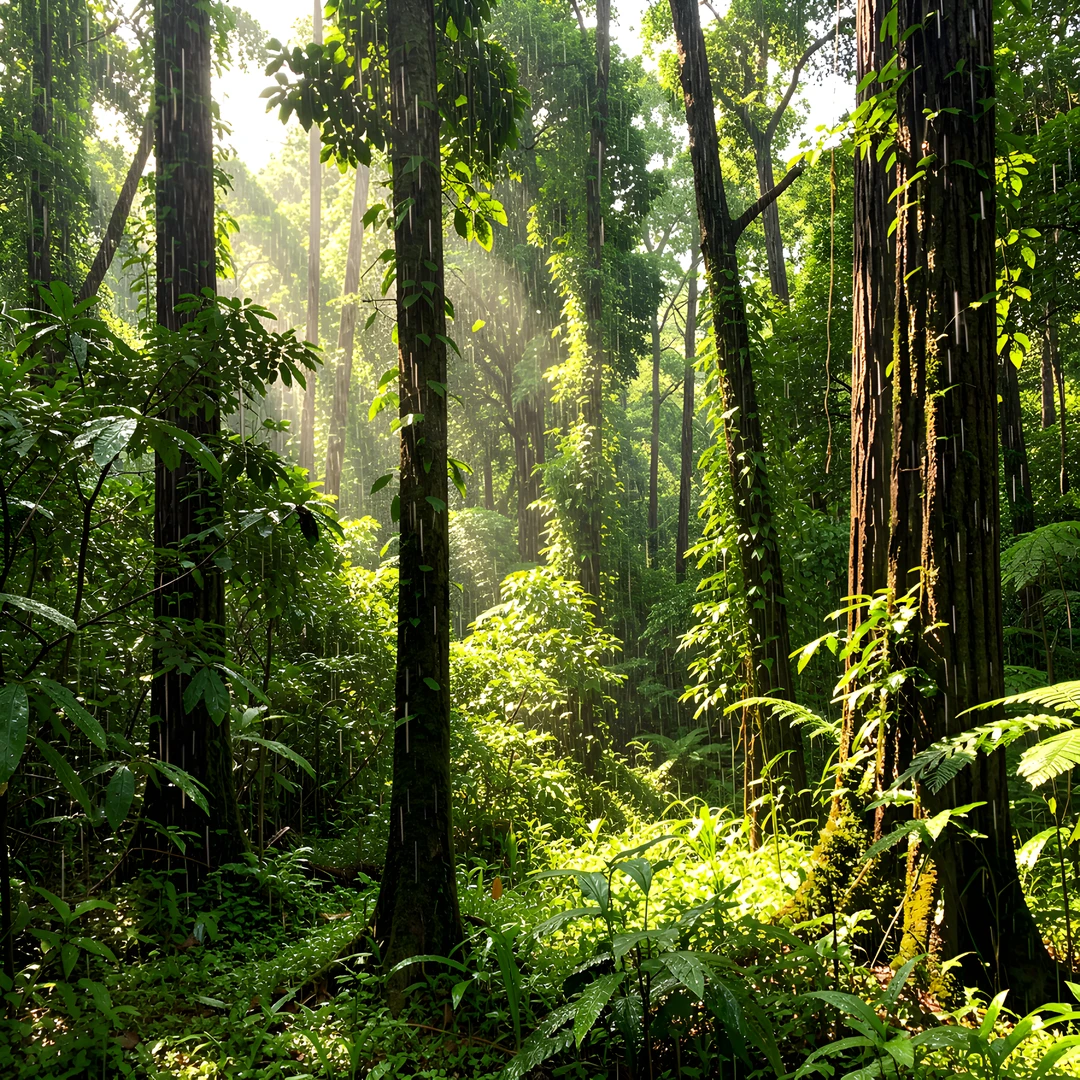 Rainy Forest Scene