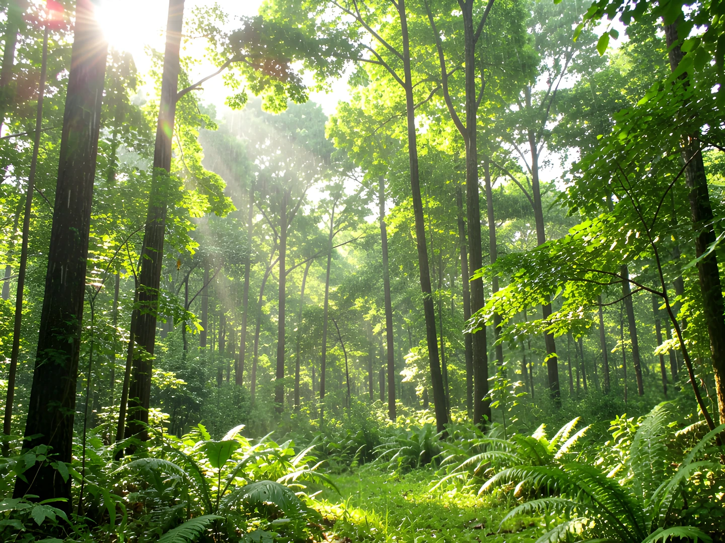 Sunlit Forest Glade