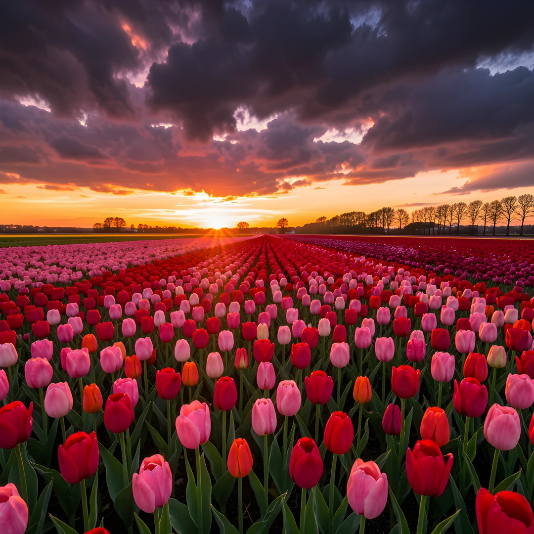 Tulip Storm Sunset