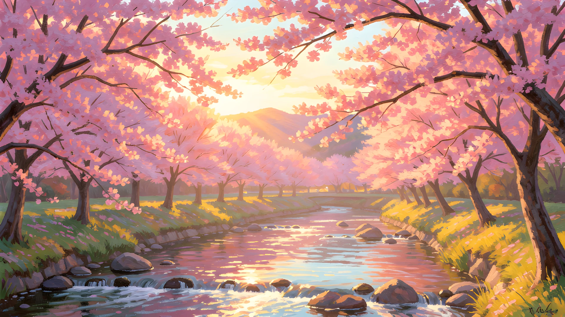 Sunset Mountains Peaceful