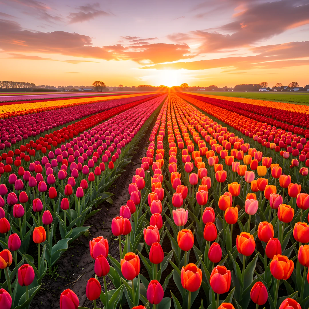 Tulip Field Sunset
