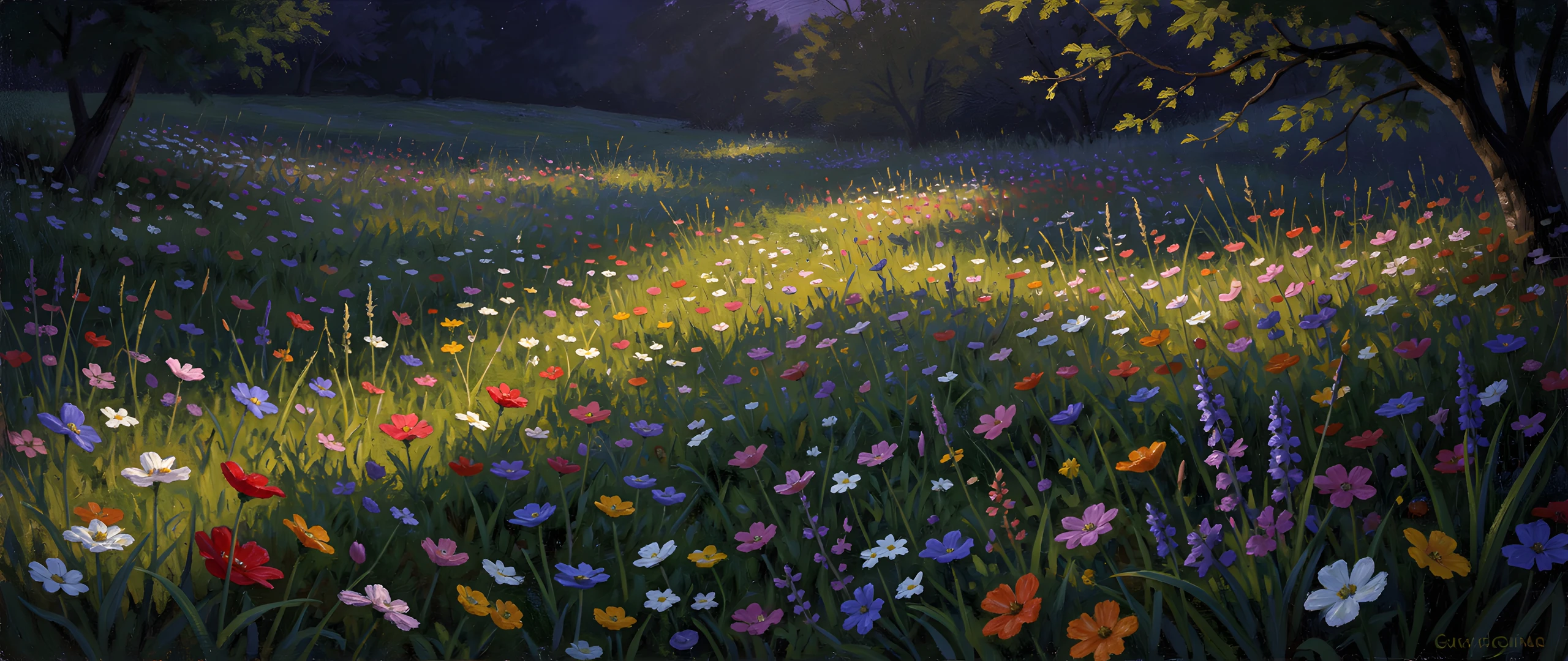 Impressionist Blooming Field