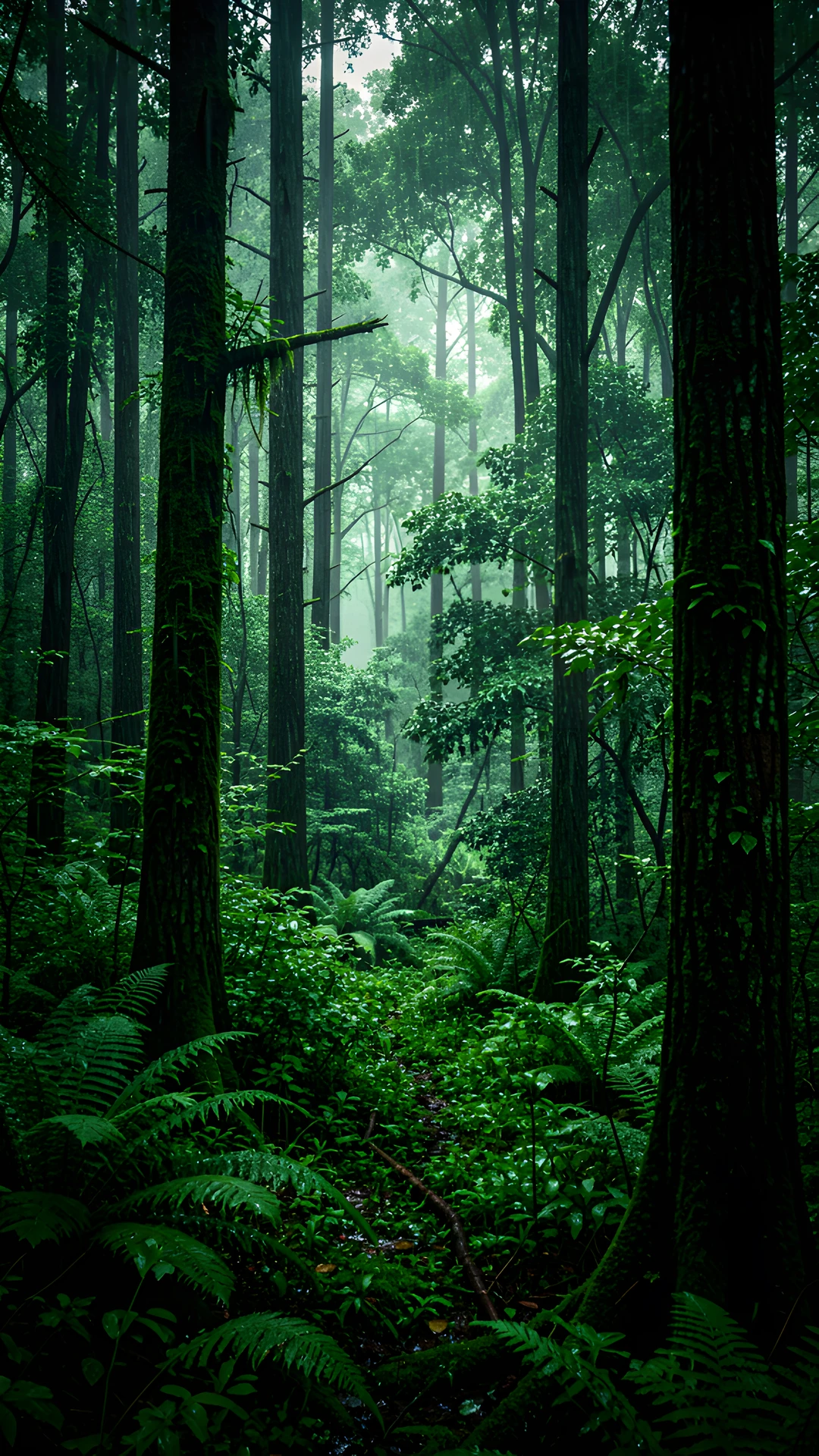 Misty Forest Night