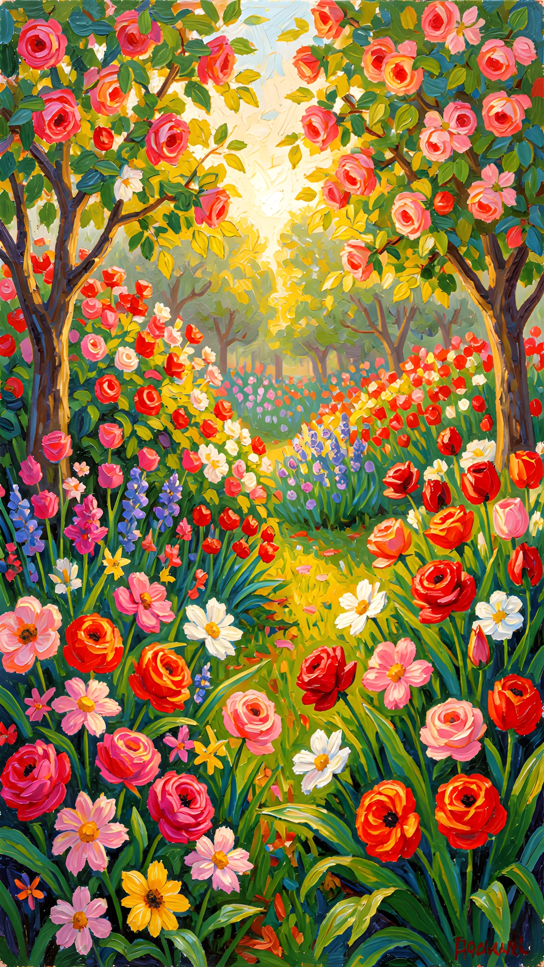 Impressionist Garden Scene