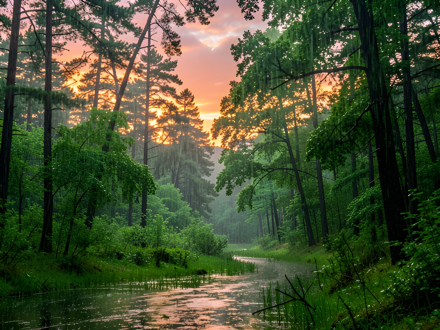 Rainy Forest Twilight
