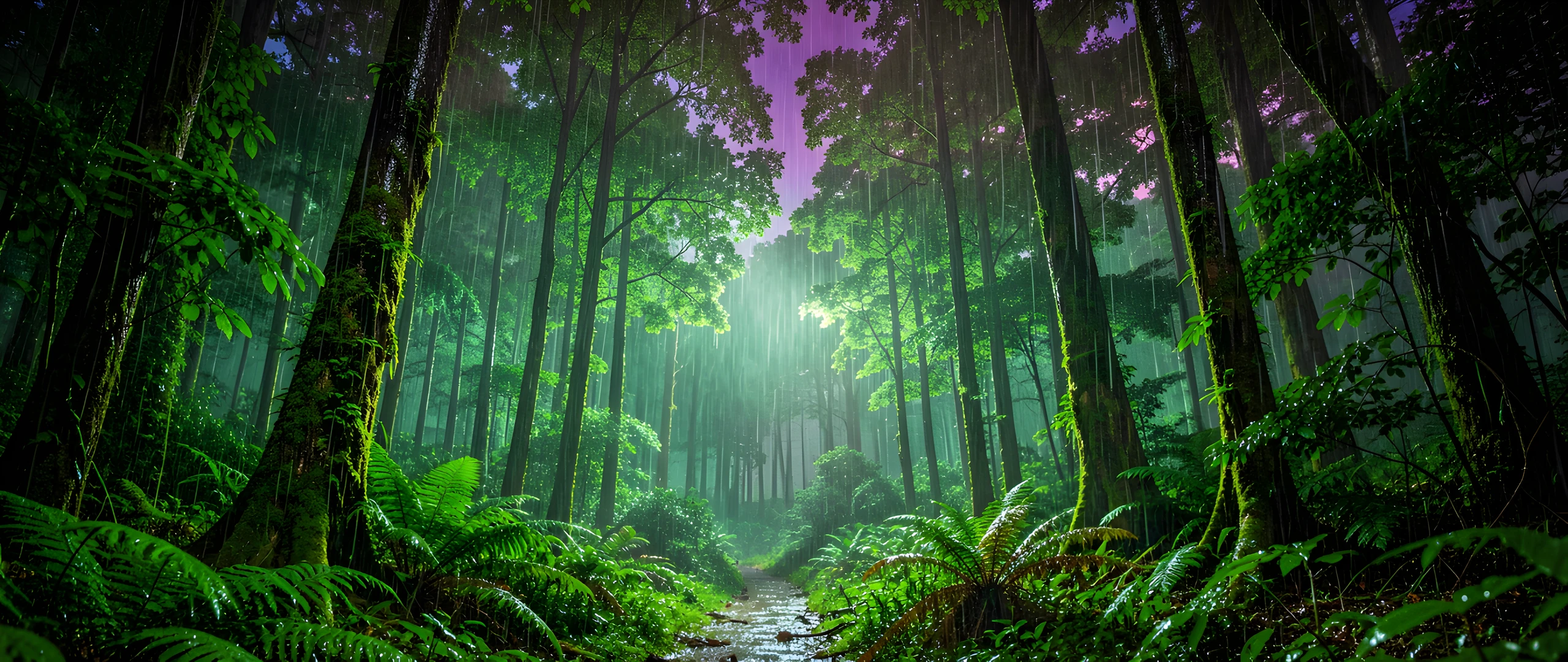 Rainy Forest Night