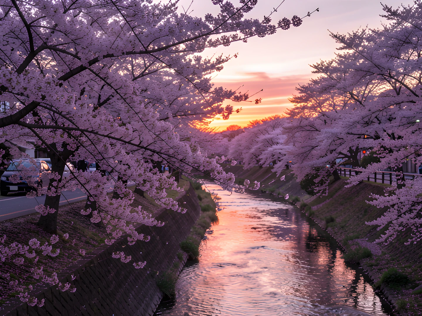 Cherry Blossom River
