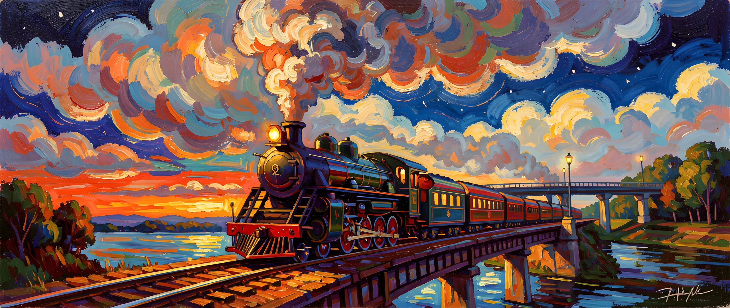 Impressionist Night Train