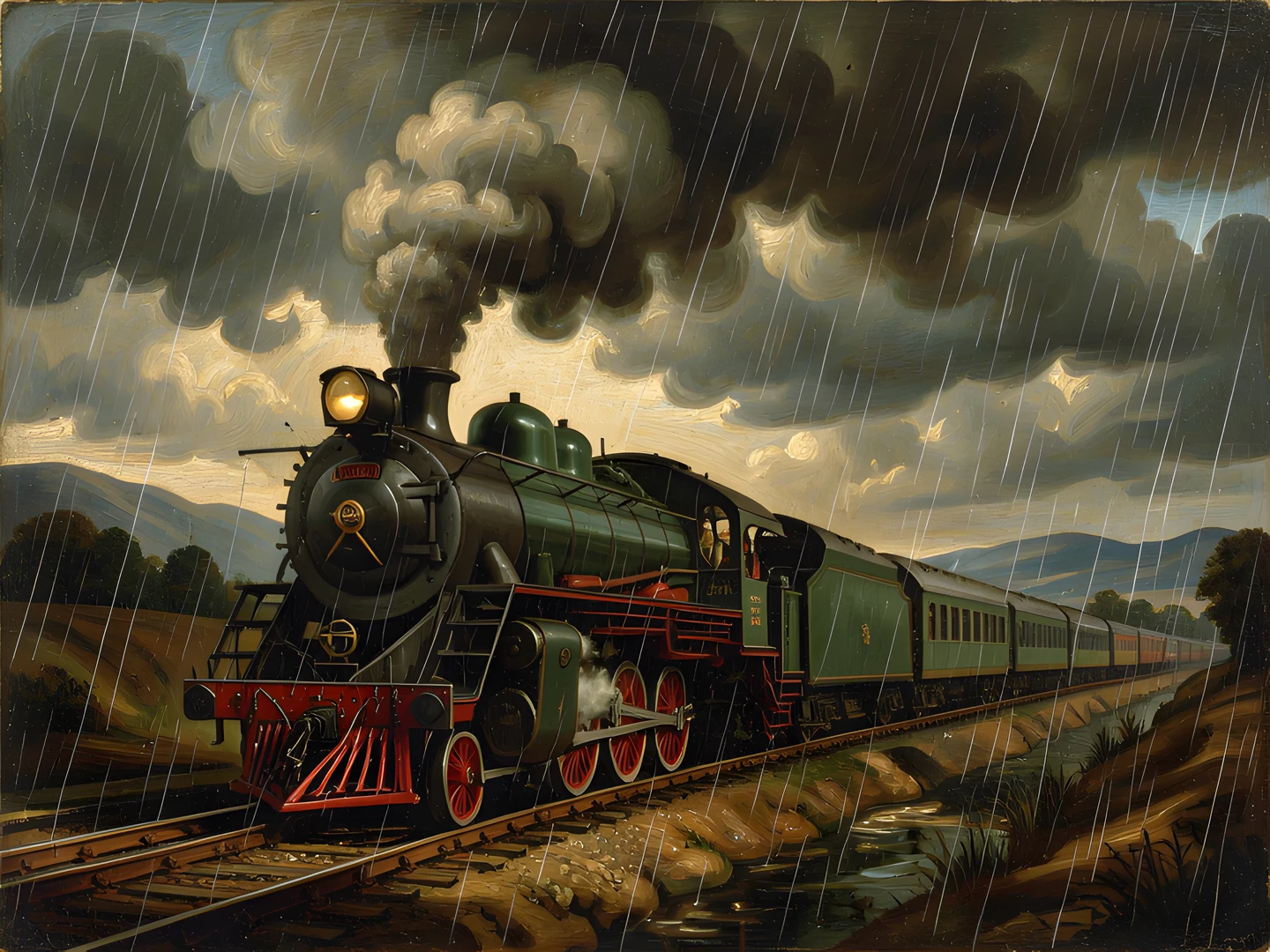 Cloudy Train Landscape