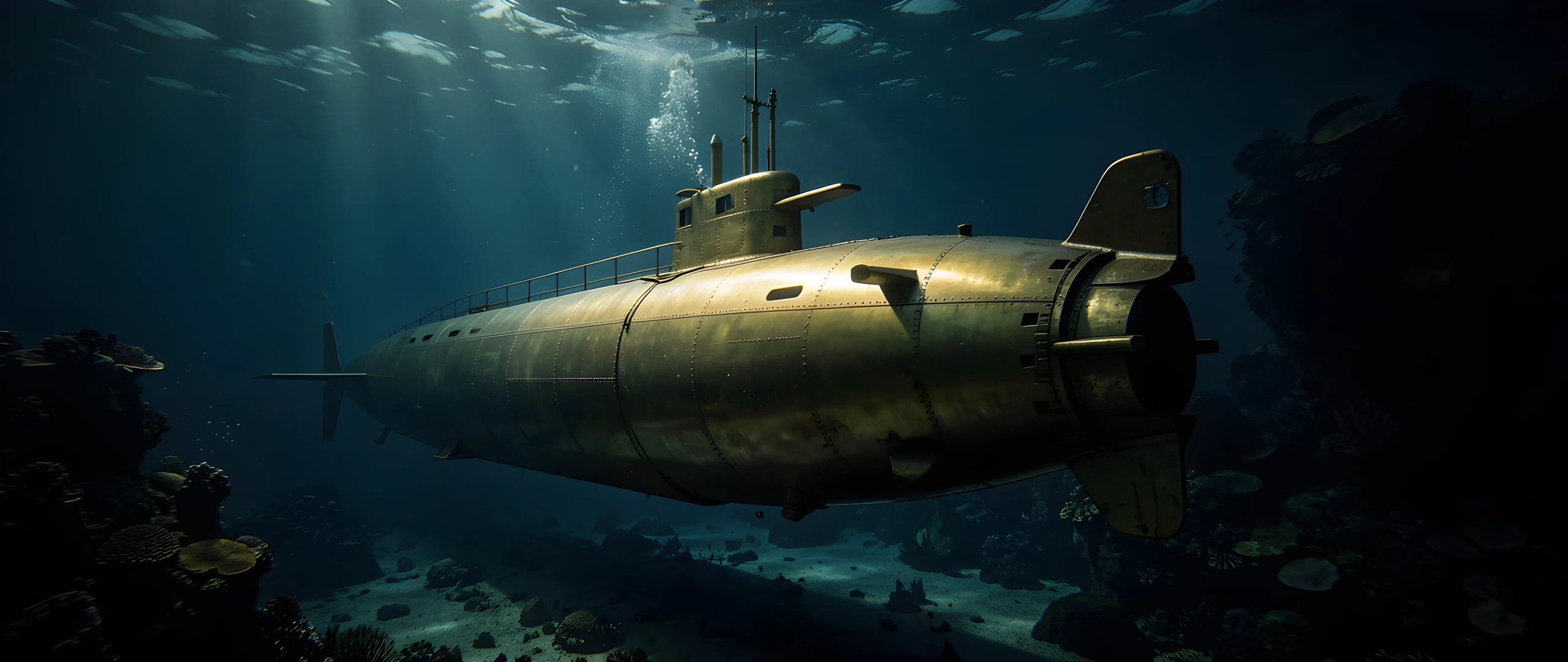 Golden Underwater Scene