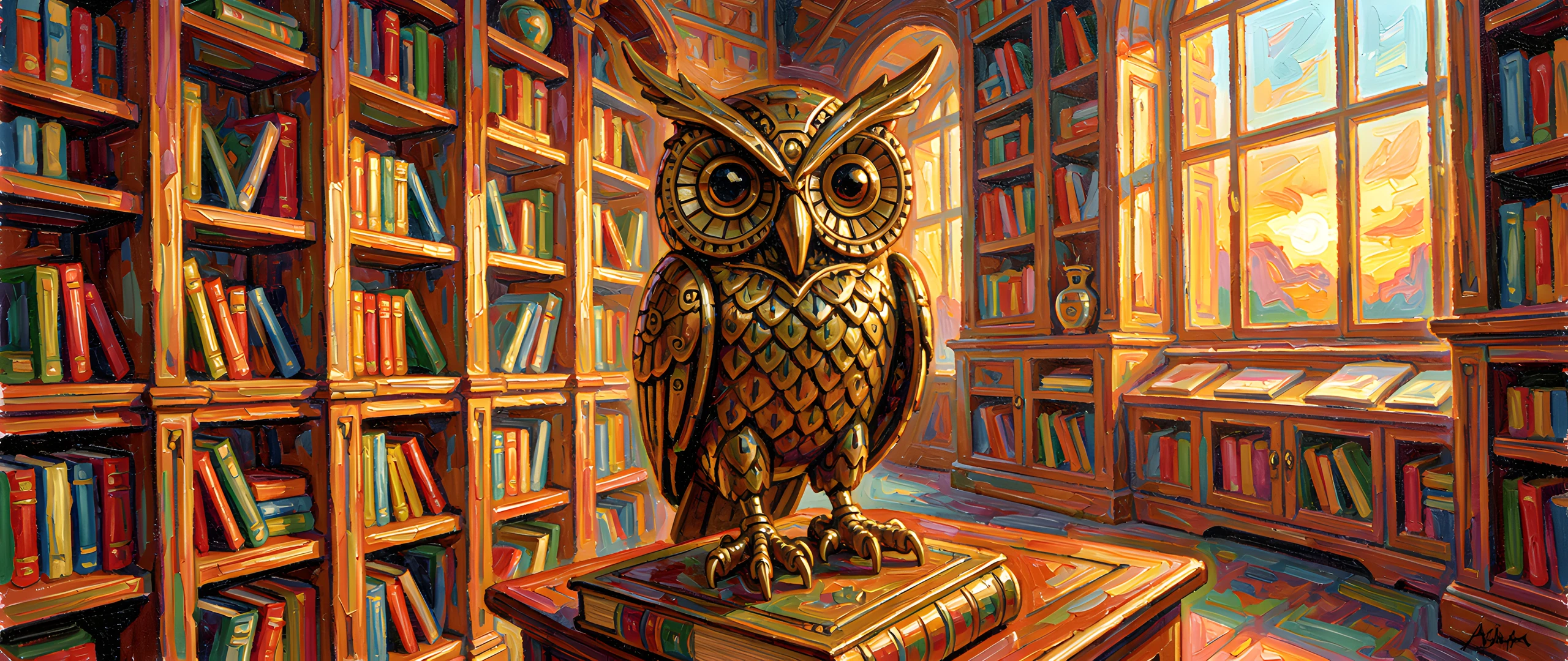 Impressionist Library Scene