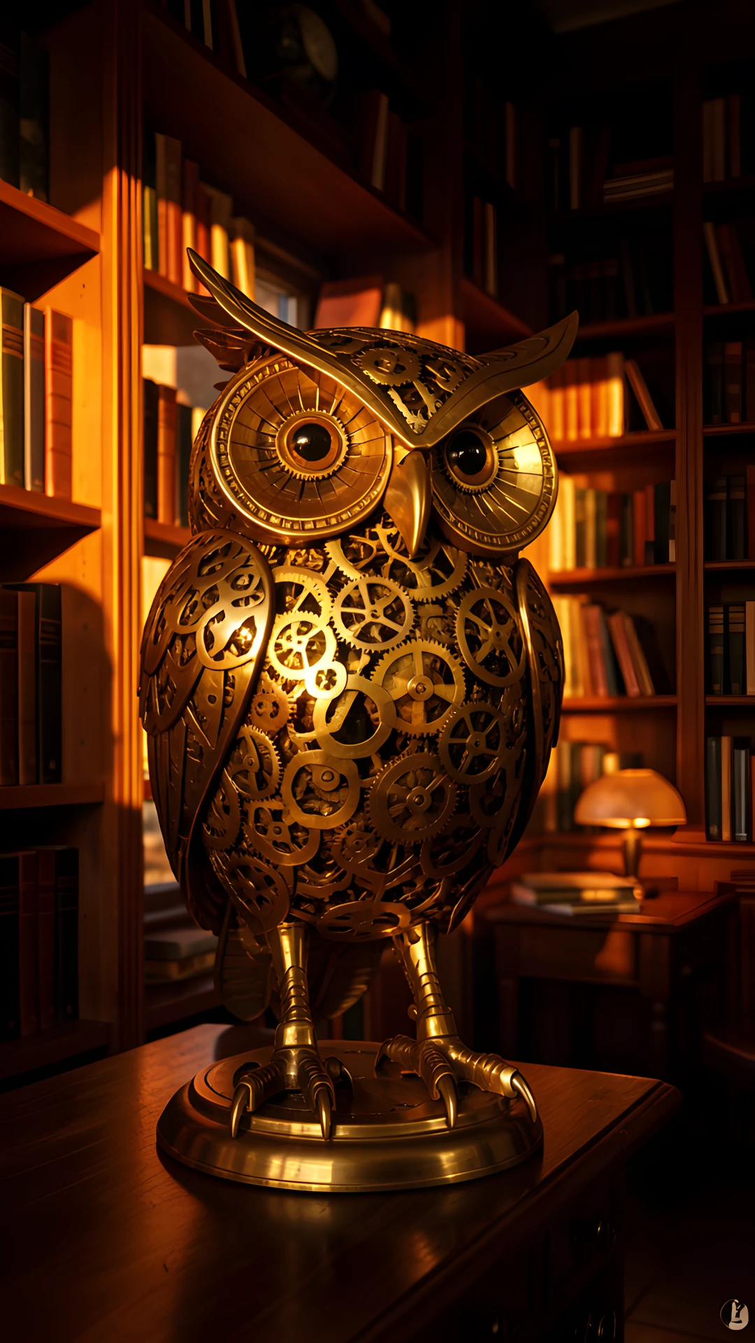 Golden Study Owl