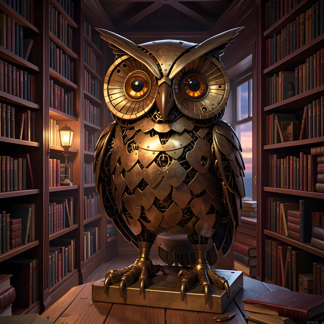 Gilded Study Owl